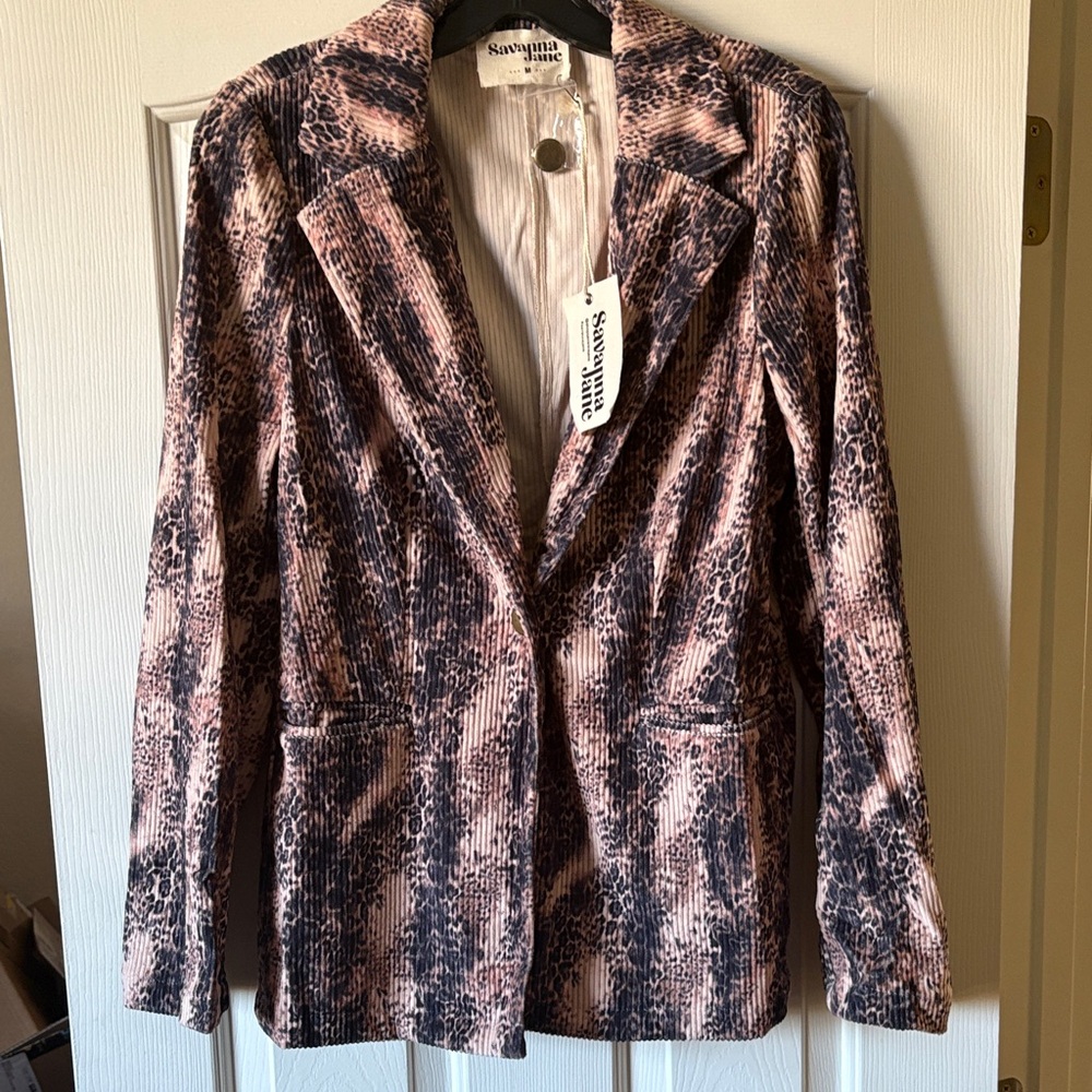 Savanna Jane NWT Tan & Black Corduroy Blazer size M